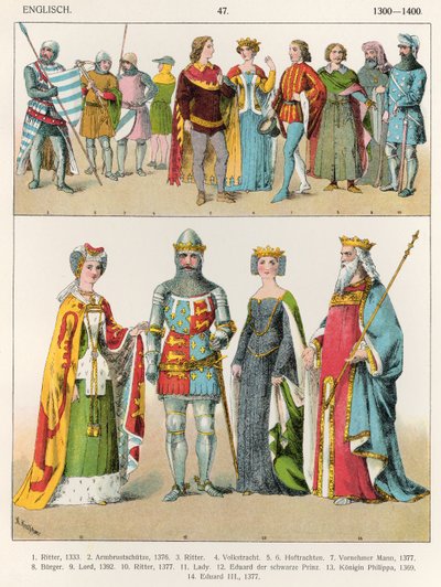 English Dress, c.1300-1400, from 